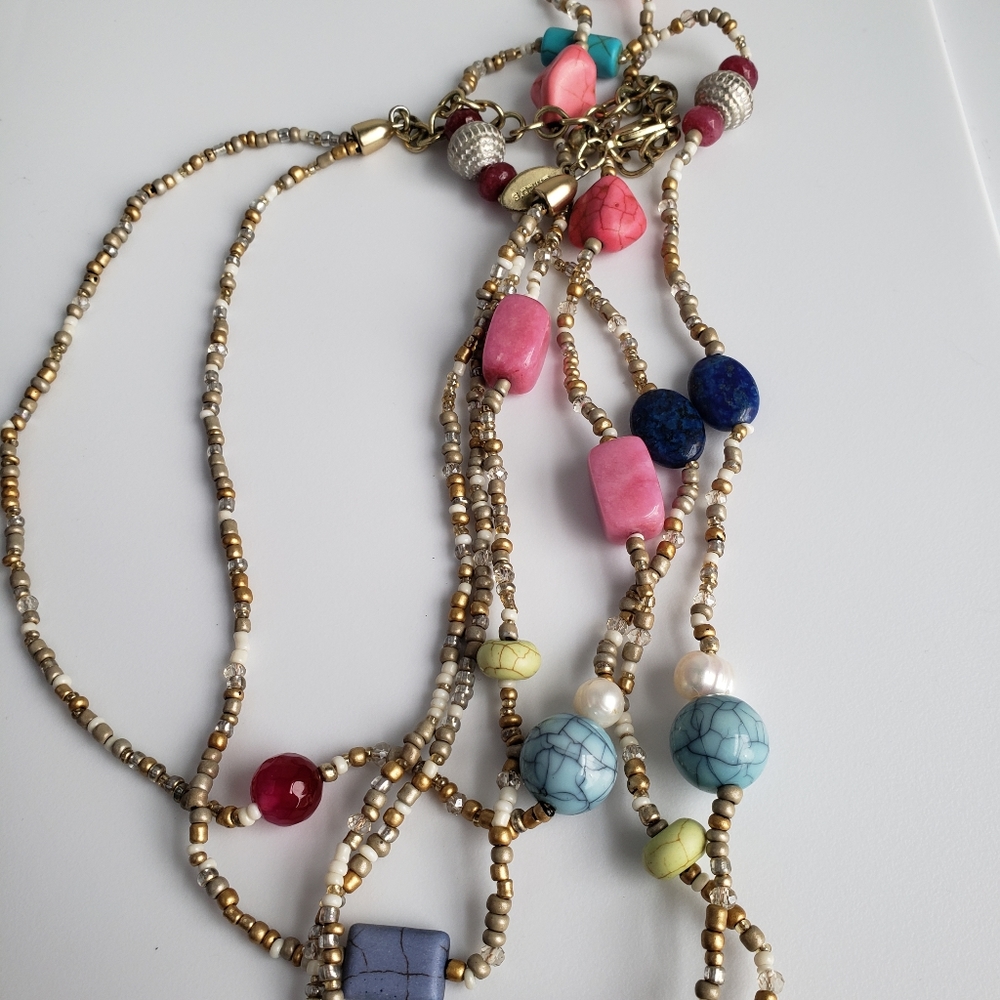 ❤Chico's Beaded Layered Necklace